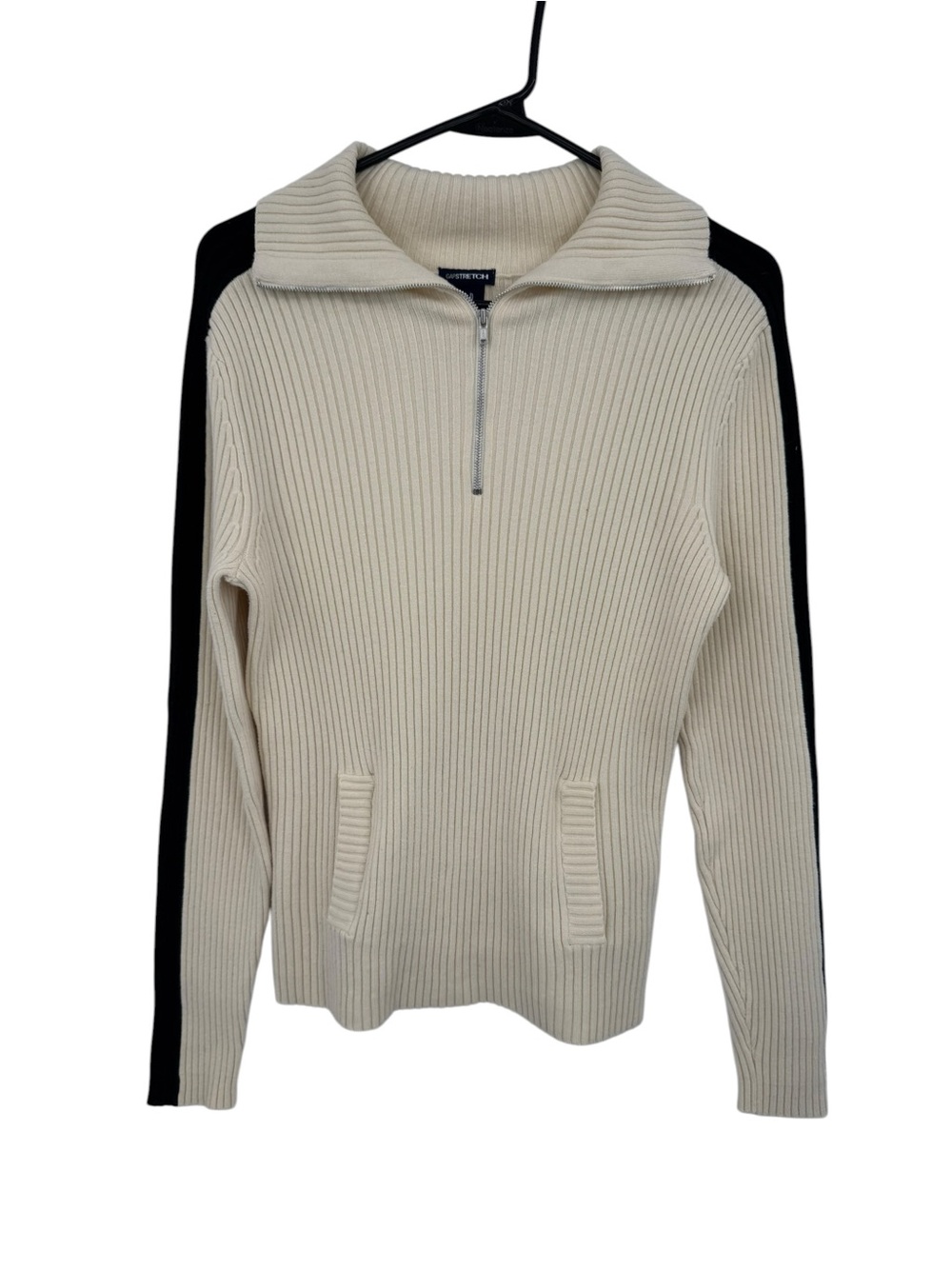 Vintage Gap Stretch Quarter Zip Ribbed Sweater M